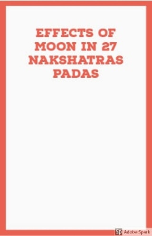 Boekomslag van Effects of Moon in 27 Nakshatra Padas