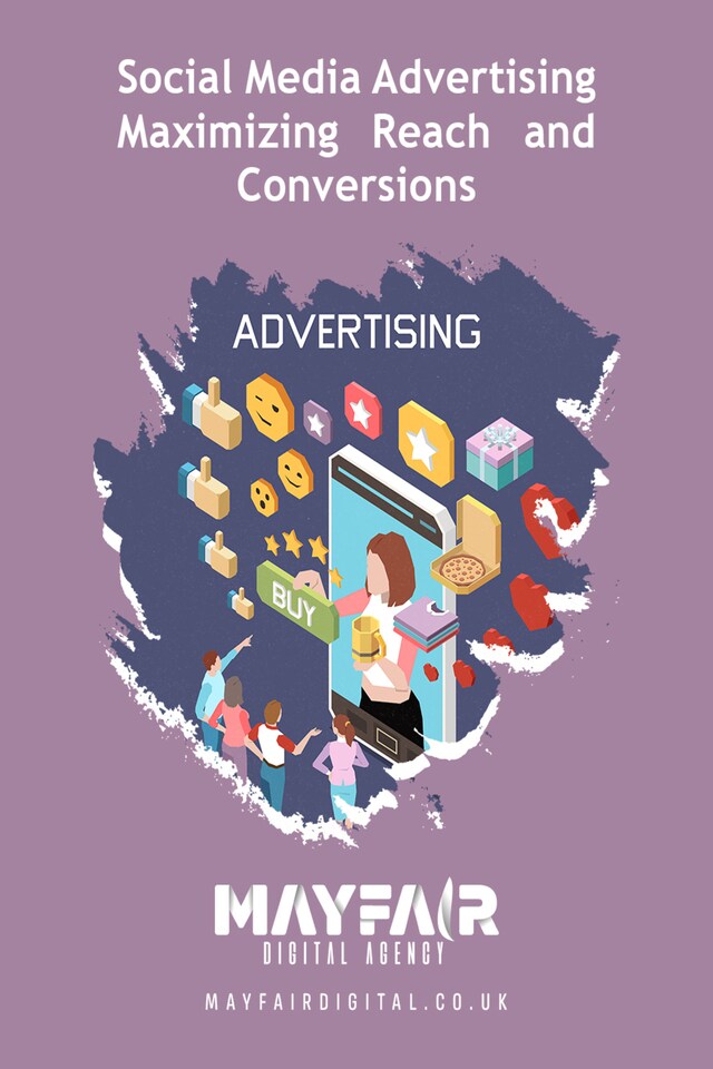 Kirjankansi teokselle Social Media Advertising Maximizing Reach and Conversions