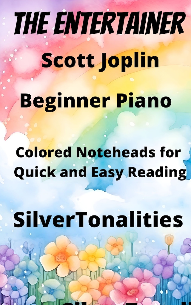 Book cover for The Entertainer Beginner Piano Sheet Music with Colored Notation