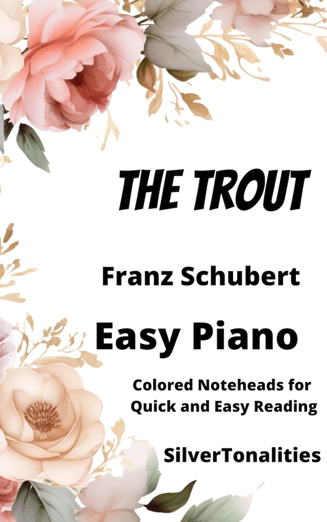 Okładka książki dla The Trout Easy Piano Sheet Music with Colored Notation