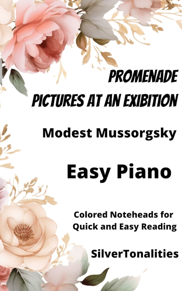 Portada de libro para Promenade Pictures at an Exhibition Easy Piano Sheet Music with Colored Notation
