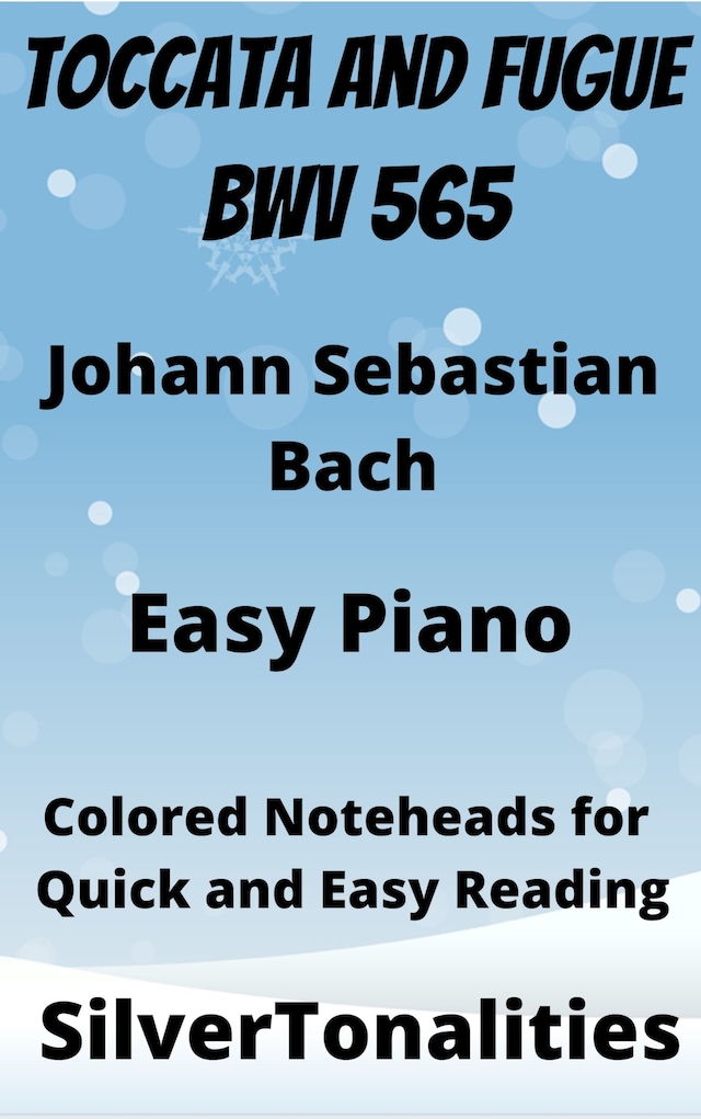 Buchcover für Toccata and Fugue BWV 565 Piano Sheet Music with Colored Notation