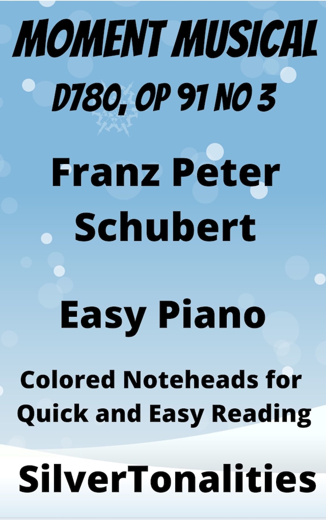 Book cover for Moment Musical Easy Piano Sheet Music with Colored Notation