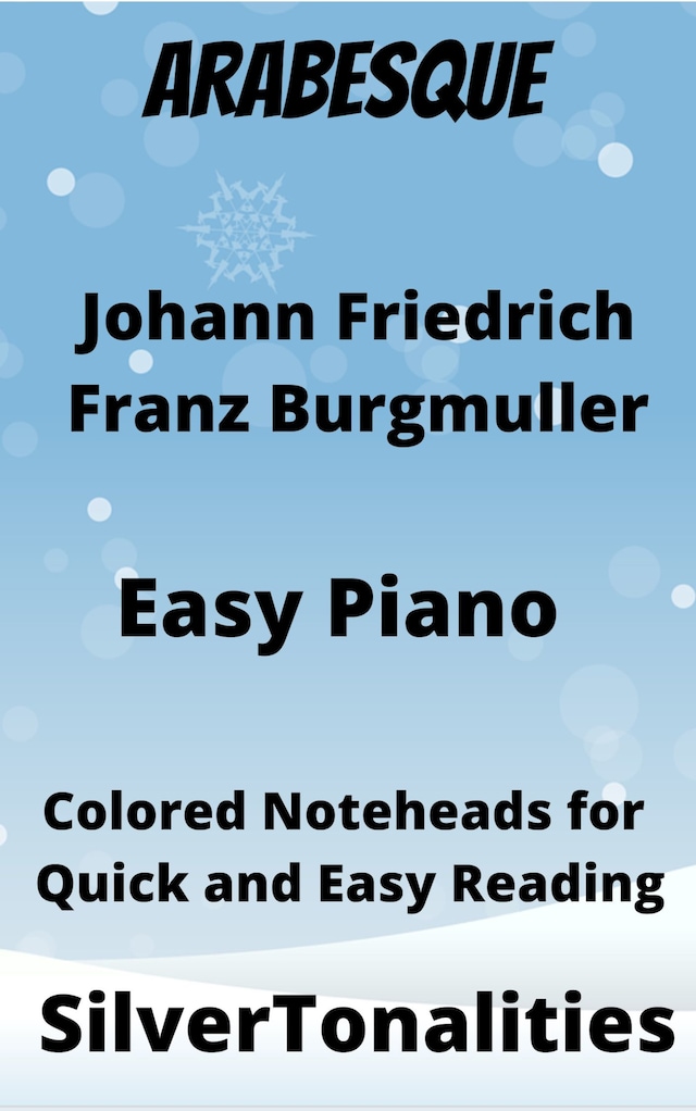 Book cover for Arabesque Easy Piano Sheet Music with Colored Notation