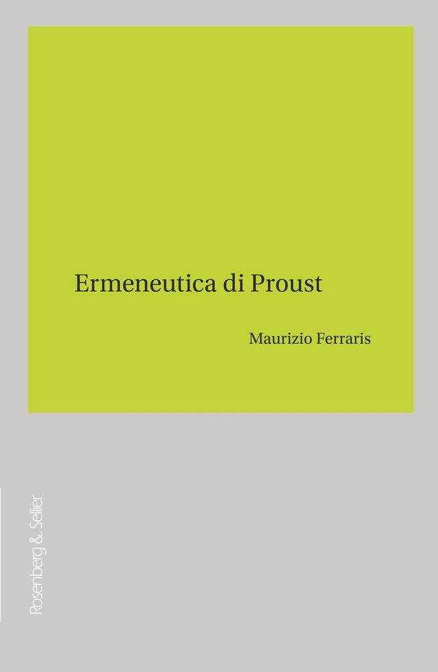 Book cover for Ermeneutica di Proust