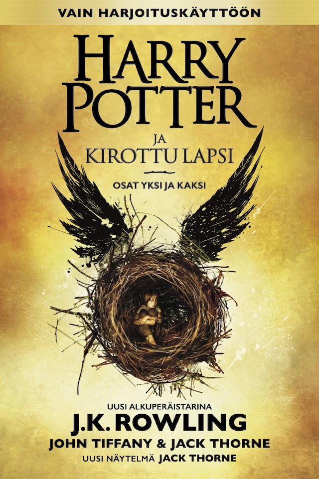 Boekomslag van Harry Potter ja kirottu lapsi Osat yksi ja kaksi (Vain harjoituskäyttöön)