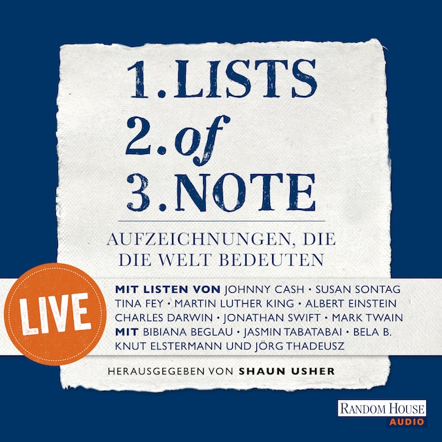 Buchcover für Lists of note – live
