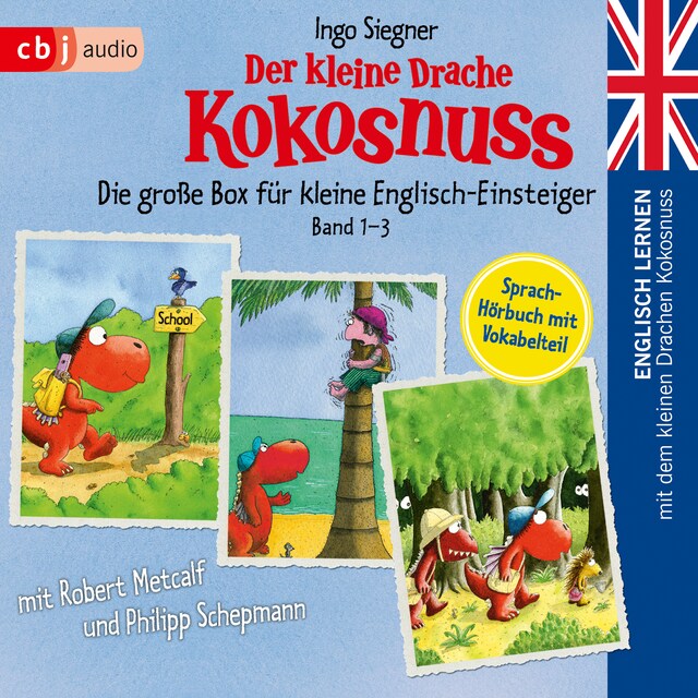 Buchcover für Englisch lernen mit dem kleinen Drachen Kokosnuss - Die große Box für kleine Englisch-Einsteiger (Band 1-3)