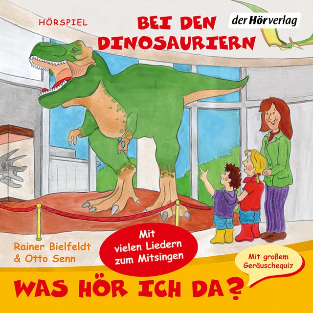 Buchcover für Was hör ich da? Bei den Dinosauriern