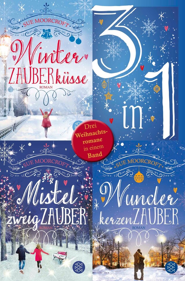 Book cover for Winterzauberküsse / Mistelzweigzauber / Wunderkerzenzauber - Drei Weihnachtsromane in einem Band