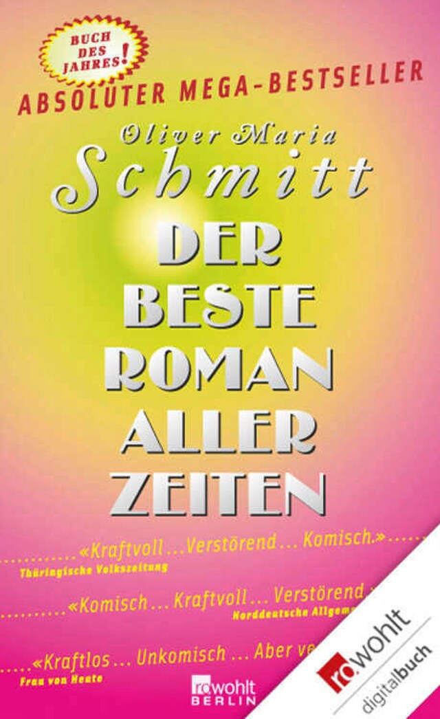 Book cover for Der beste Roman aller Zeiten