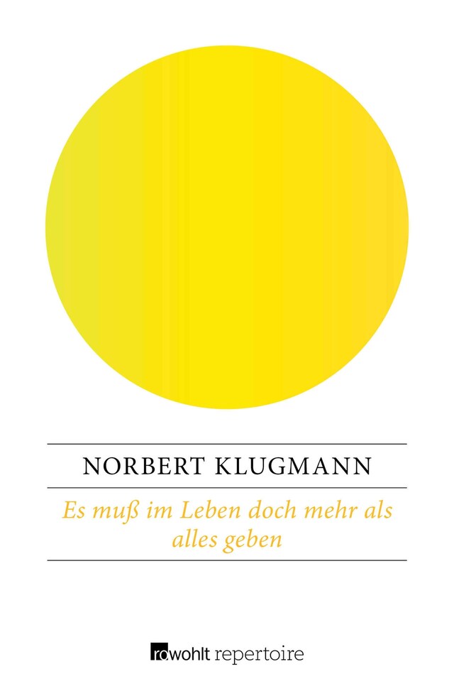 Portada de libro para Es muß im Leben doch mehr als alles geben