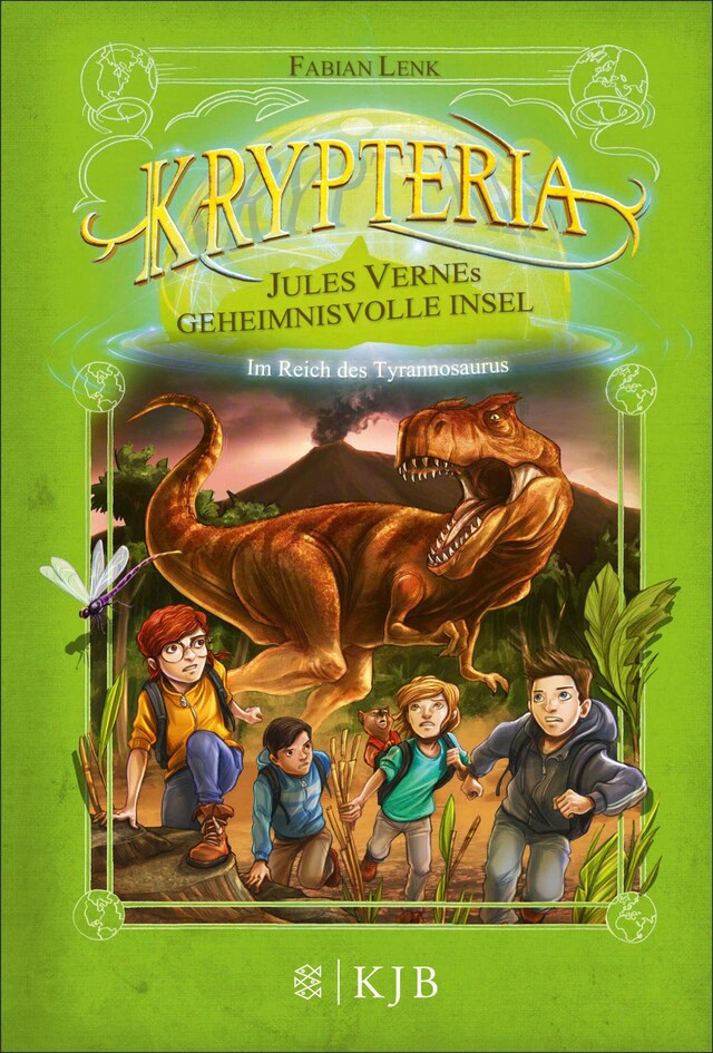 Kirjankansi teokselle Krypteria – Jules Vernes geheimnisvolle Insel. Im Reich des Tyrannosaurus