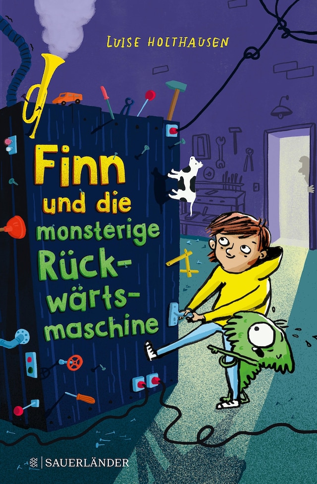 Book cover for Finn und die monsterige Rückwärtsmaschine