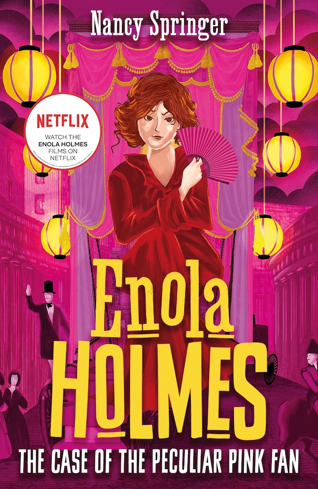 Boekomslag van Enola Holmes 4: The Case of the Peculiar Pink Fan